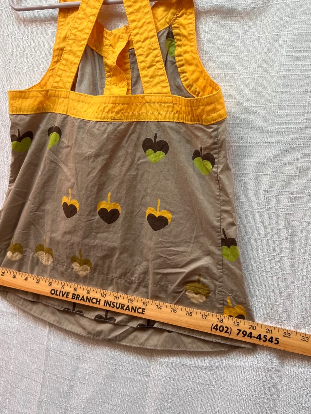 Marc by Marc Jacobs Women's Tank top. Gray/Yellow Acorn Hearts. Button-Up. Size6 - Picture 11 of 13